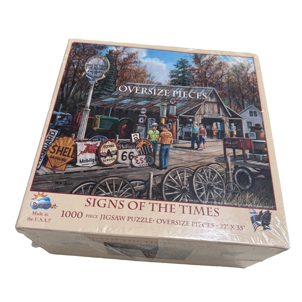 SunsOut Oversize 1000 Piece Puzzle Signs of The Times 27"X 35" SEALED USA